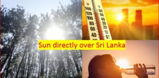 The Sun going directly over Sri Lanka