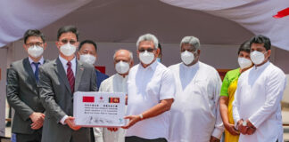 China gifts another batch consisting of 500,000 doses of Covid-19 Sinopharm vaccine to Sri Lanka