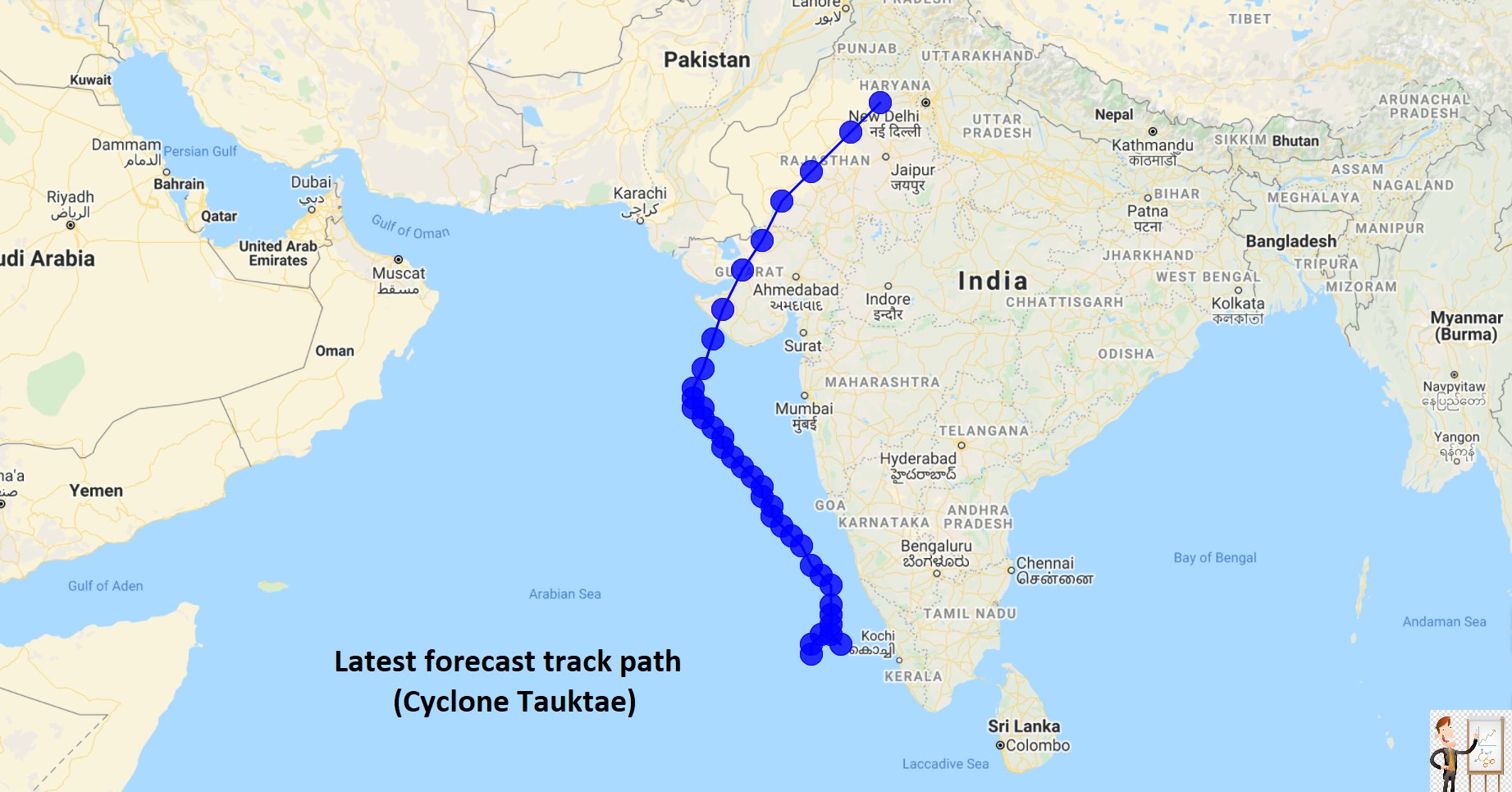 Low pressure area Arabian sea and to a cyclonic storm Tauktae and move towards India. Expect heavy rains and strong winds !