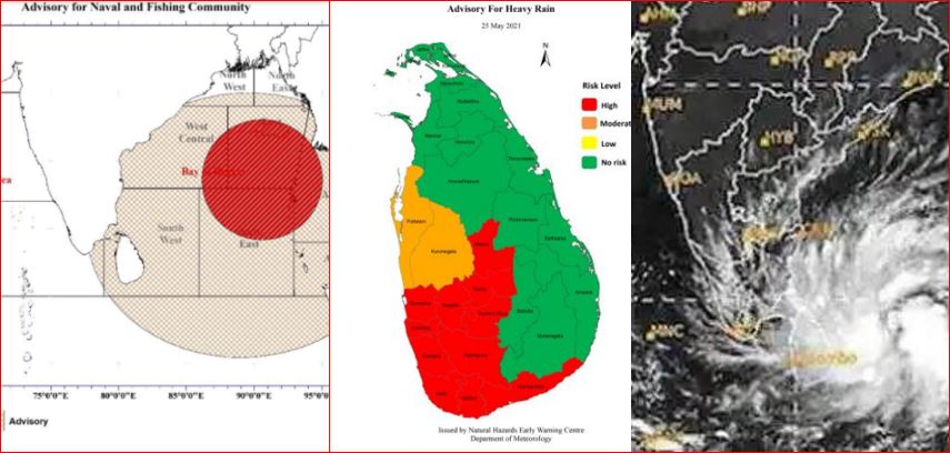 Extreme Weather Alert as Cyclone Yaas in Bay of Bengal and South-west Monsoon active. Expect Very Heavy Rains 150mm and Strong Winds 70kmph