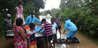 Sri Lanka Navy relief teams rescue flood victims and extend relief measures