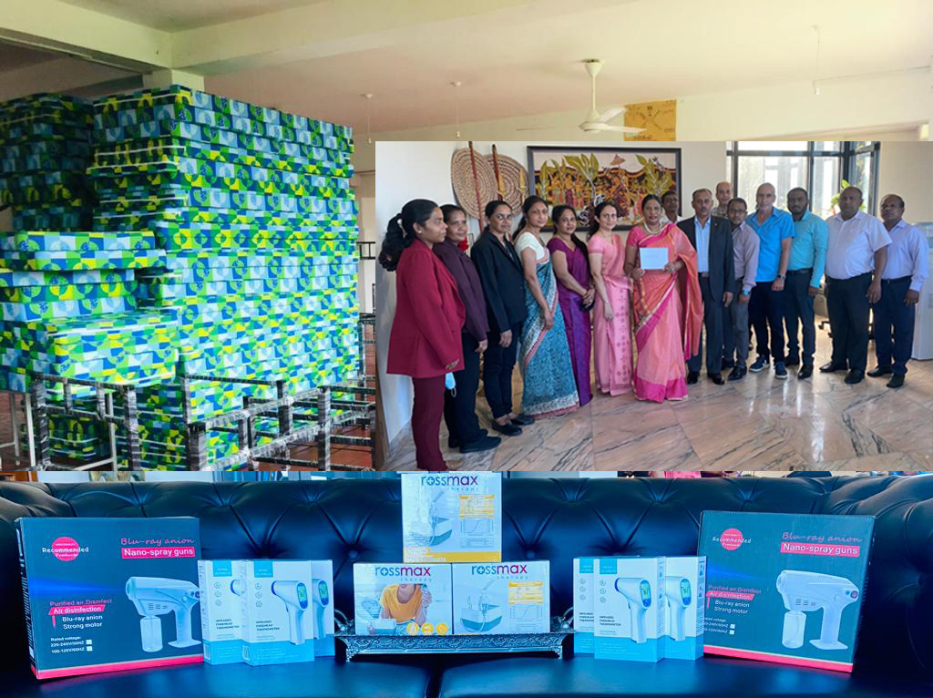 Embassy of Sri Lanka to Lebanon and Syria donated medical equipment Nebulizers, Infrared Forehead Thermometers, Sanitizer Nano Spray Guns, metal furniture Mattresses and alternative mosquito netting to the newly established COVID treatment centre in Dompe