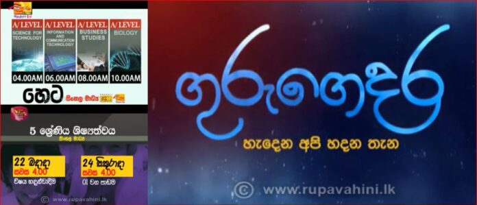 Sri Lanka Rupavahini Tv Education Channel GuruGedara for students Channel Eye and Nethra at SLRC.