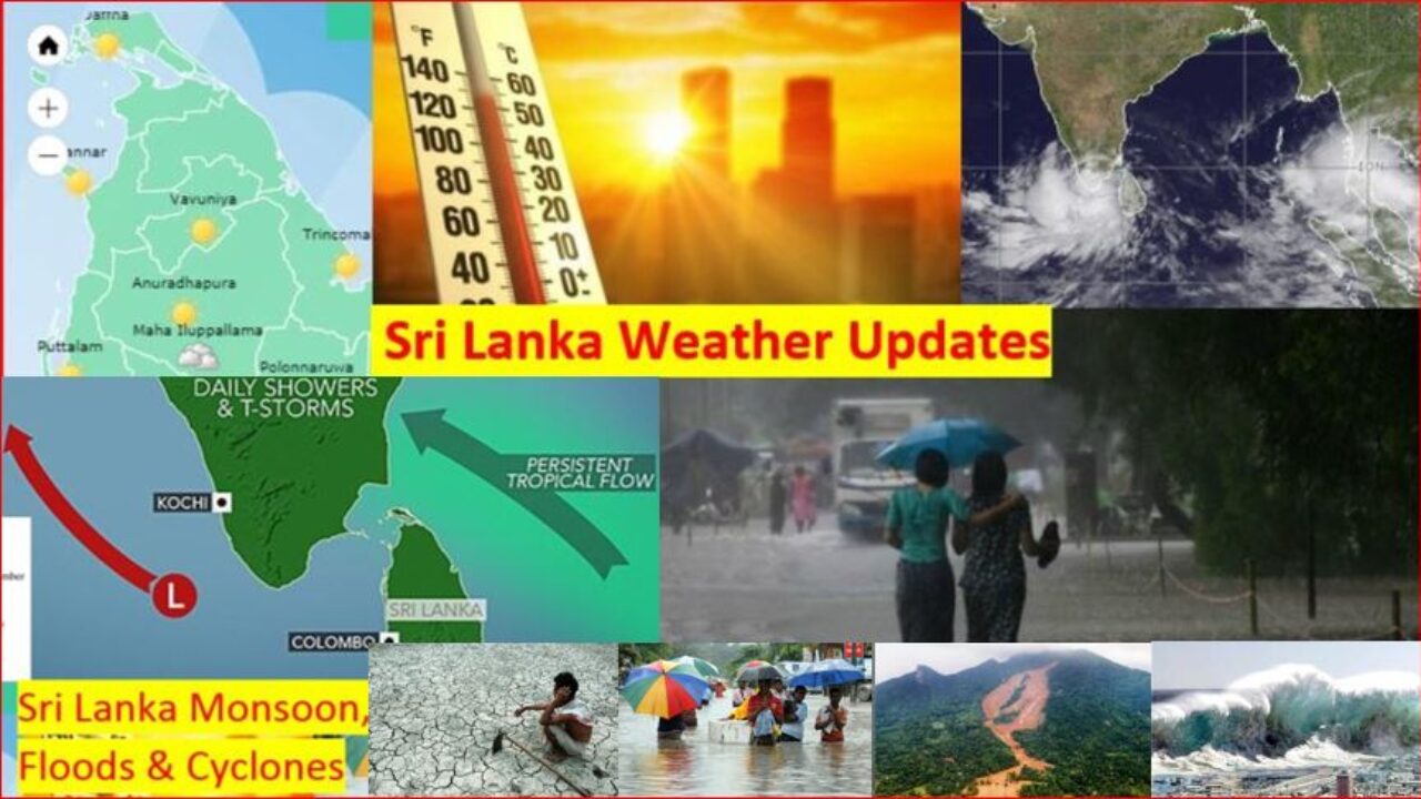 Sri  Lanka Weather Updates. Rainy weather to enhance. Expect 100mm rains and 40kmph winds