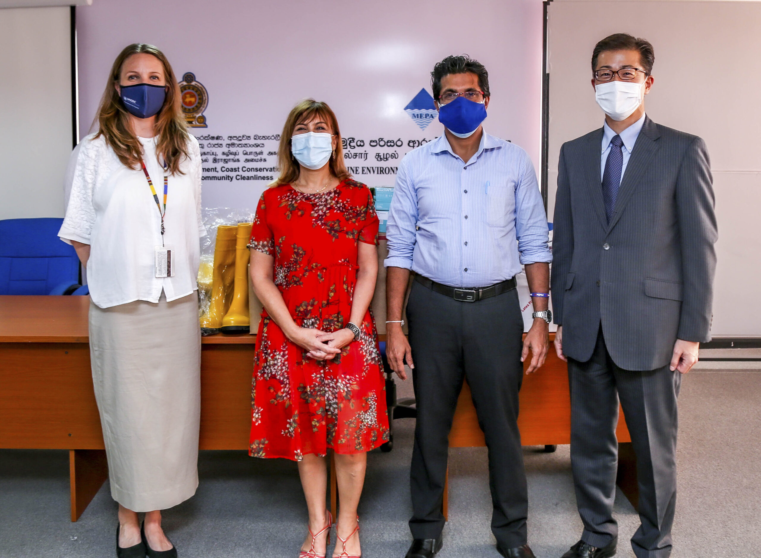 United Nations in Sri Lanka and the Japanese Embassy support towards the Government’s immediate response to the MV X-Press Pearl wreck off the coast of Sri Lanka. Donate PPE to MEPA