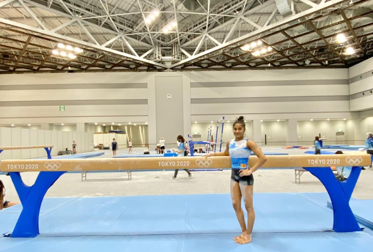 Milka Gehani in action in the Women’s Artistic Individual Gymnastics qualifying round, misses the opportunity to perform in the finals as she ranked 28th