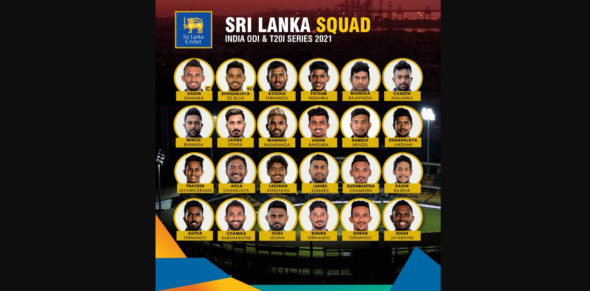 SLvIND Cricket – Sri Lanka Cricket squad for the limited overs series against India