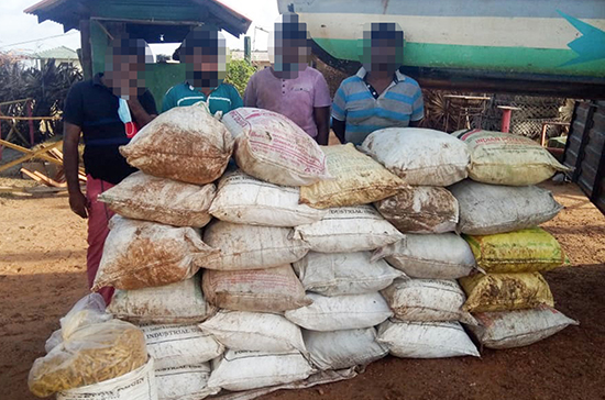 Sri Lanka Navy seizes over 2000kg of smuggled dried Turmeric in 03 days at Mannar