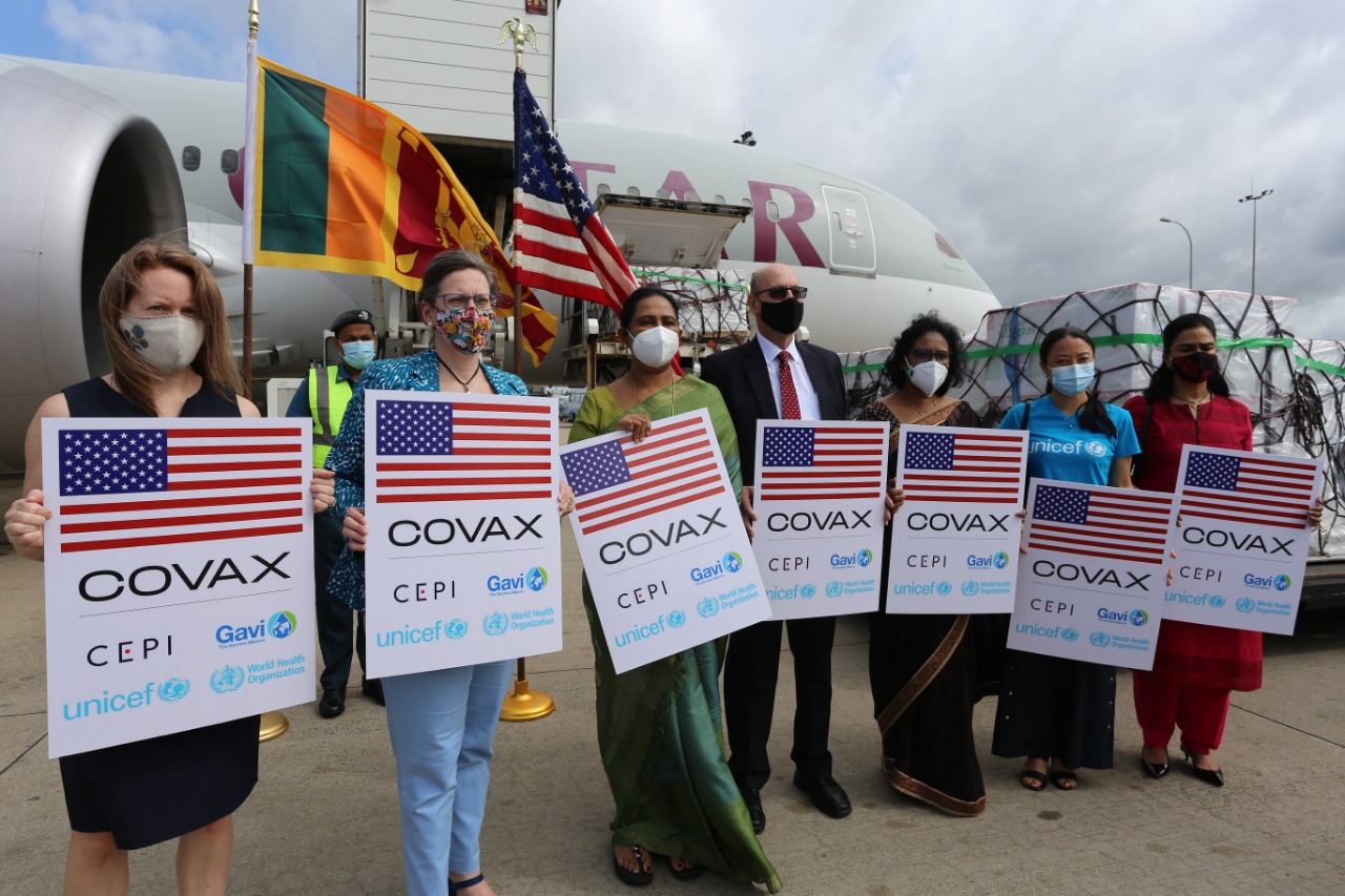 Sri Lanka received 1.5 million Moderna COVID Vaccines as a donation from the United States through WHO’s COVAX facility