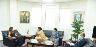 Courtesy call on Deputy Prime Minister Foreign and Defense Minister of the Republic of Lebanon Zeina Akar by the Ambassador of Sri Lanka