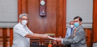 Ajith Nivard Cabraal received the letter of appointment from the President