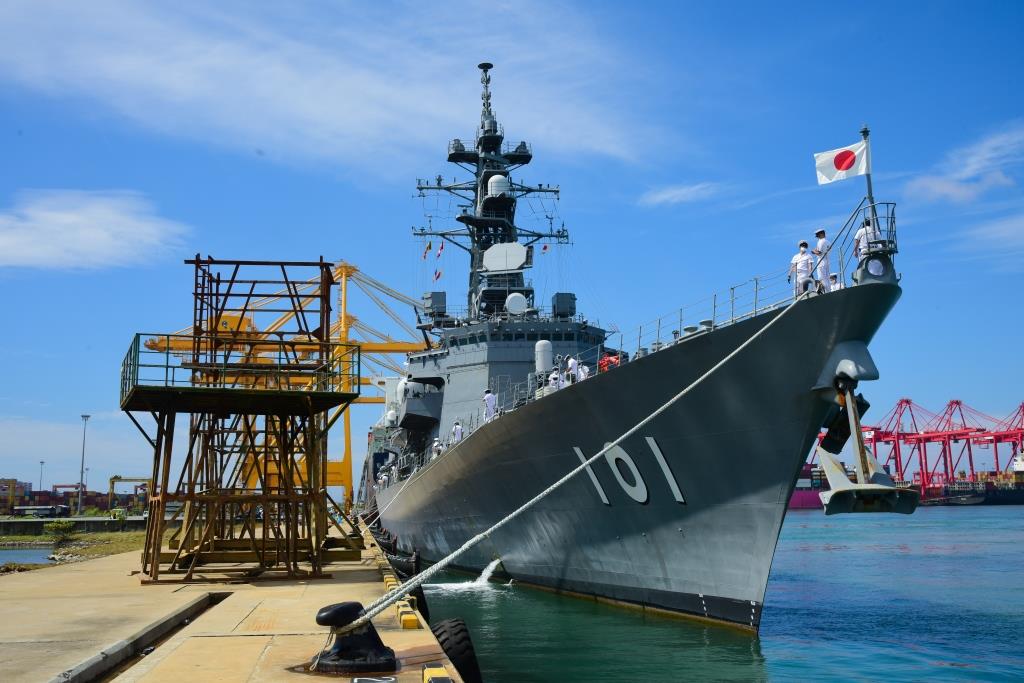 Three Japan Maritime Self-Defense Force ships arrive at port of Colombo