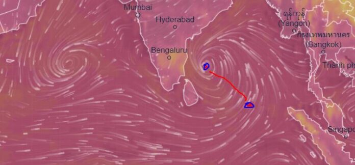 Cyclonic Circulation in Bay Of Bengal close to Sri Lanka November Jawad Cyclone