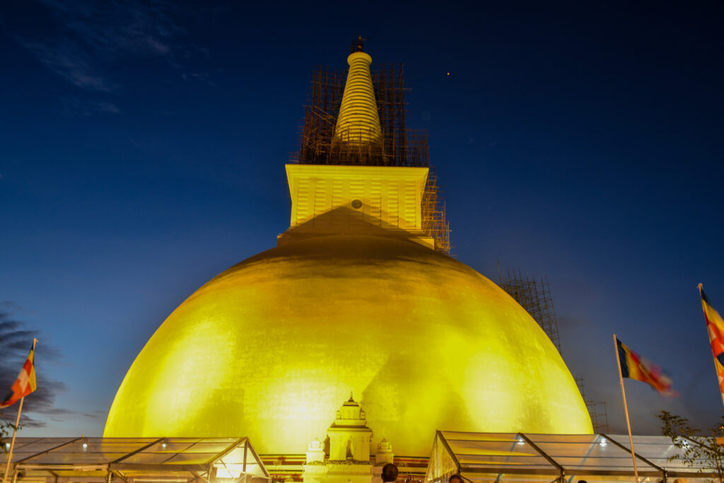 Sandahiru Maha Seya Triumphant Pagoda Stupa Anuradhapura vested on Venerable Maha Sanga while opening the sacred site for devotees