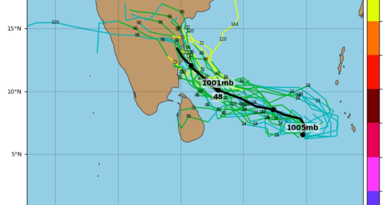 Very heavy rains above 150mm possible for Sri Lanka due to depression