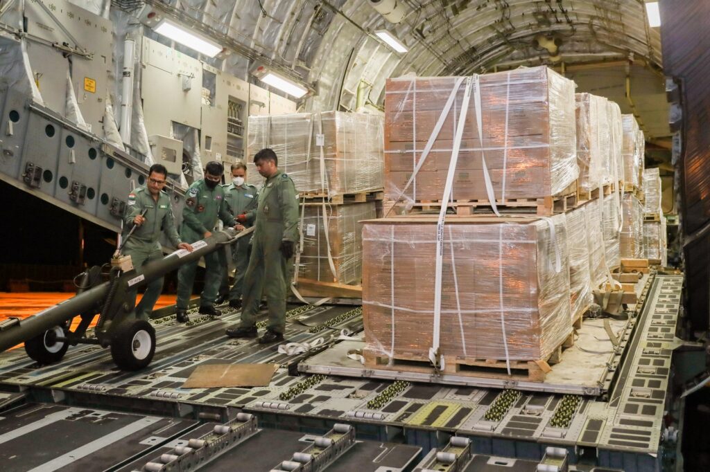 Indian Air force Cargo Planes arrive to Sri Lanka with Nano nitrogen Liquid Fertilizer