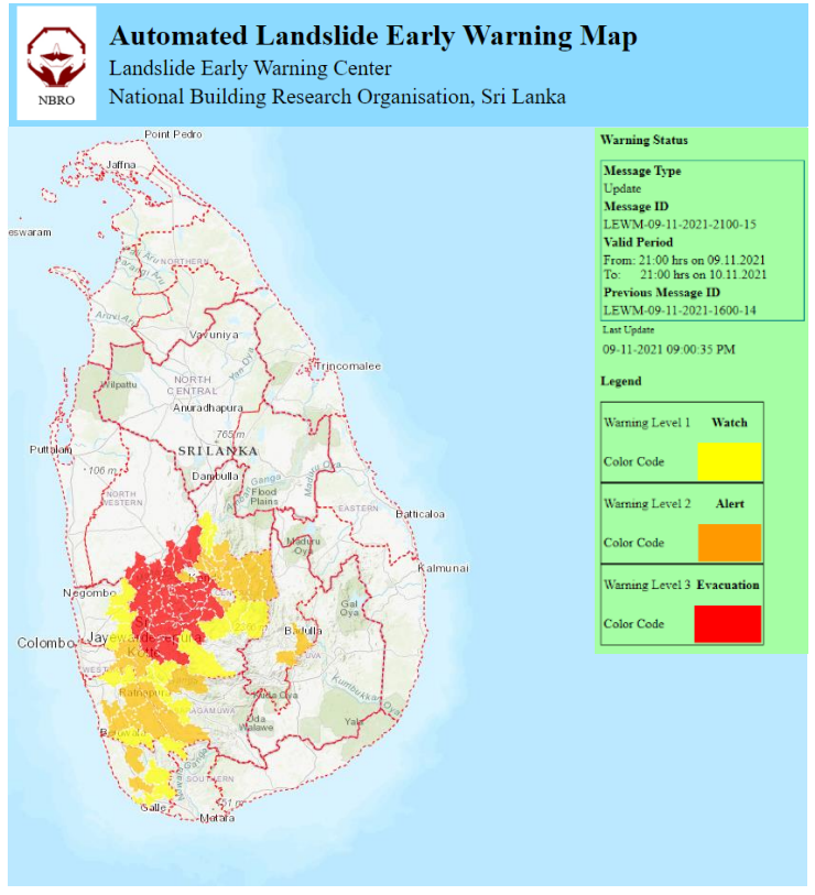 NBRO issued landslide warning level 3 evacuation alerts