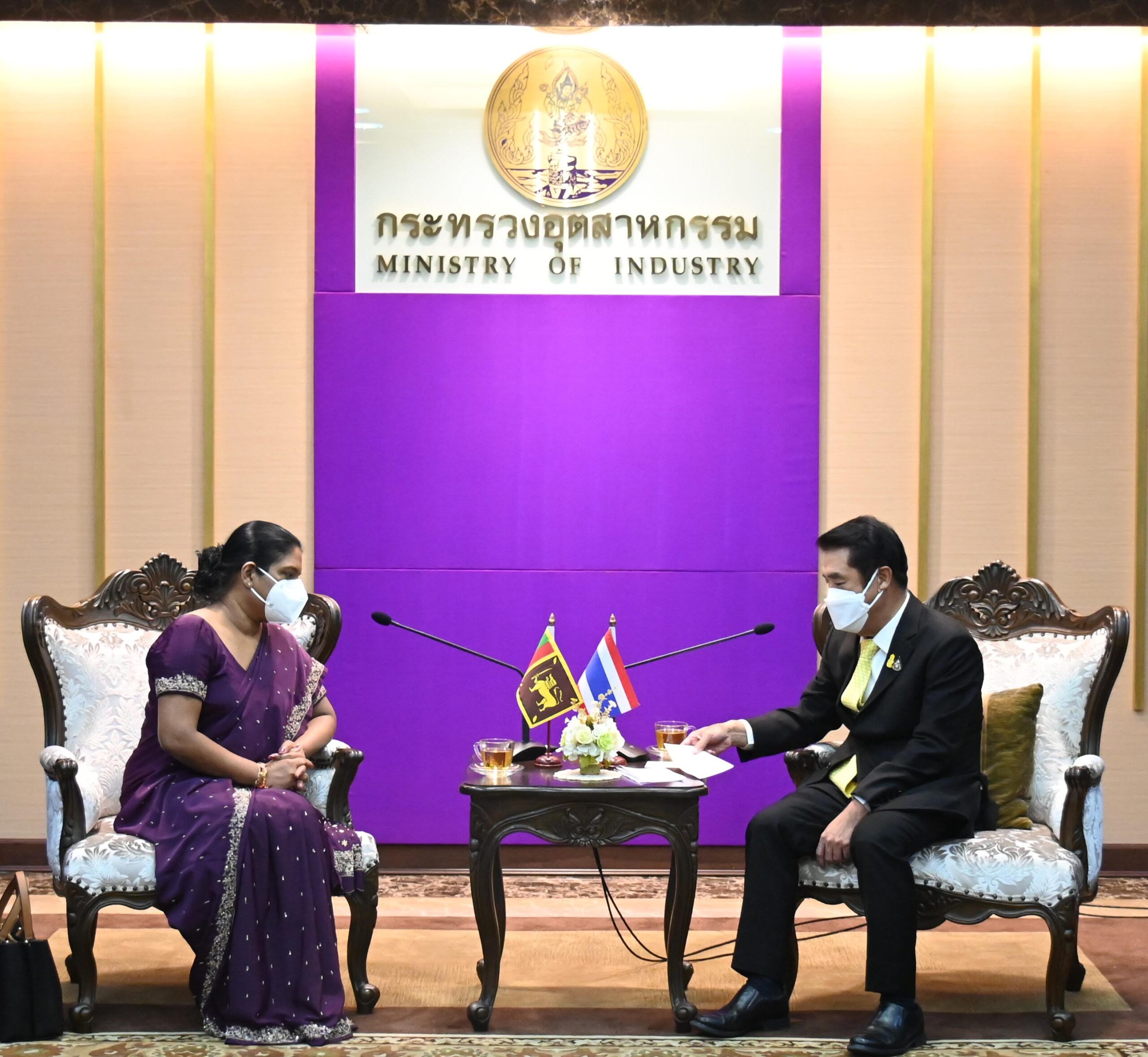 Ambassador Colonne discusses Economic and Industrial Cooperation with the Minister of Industry Suriya Jungrungreangkit of Thailand