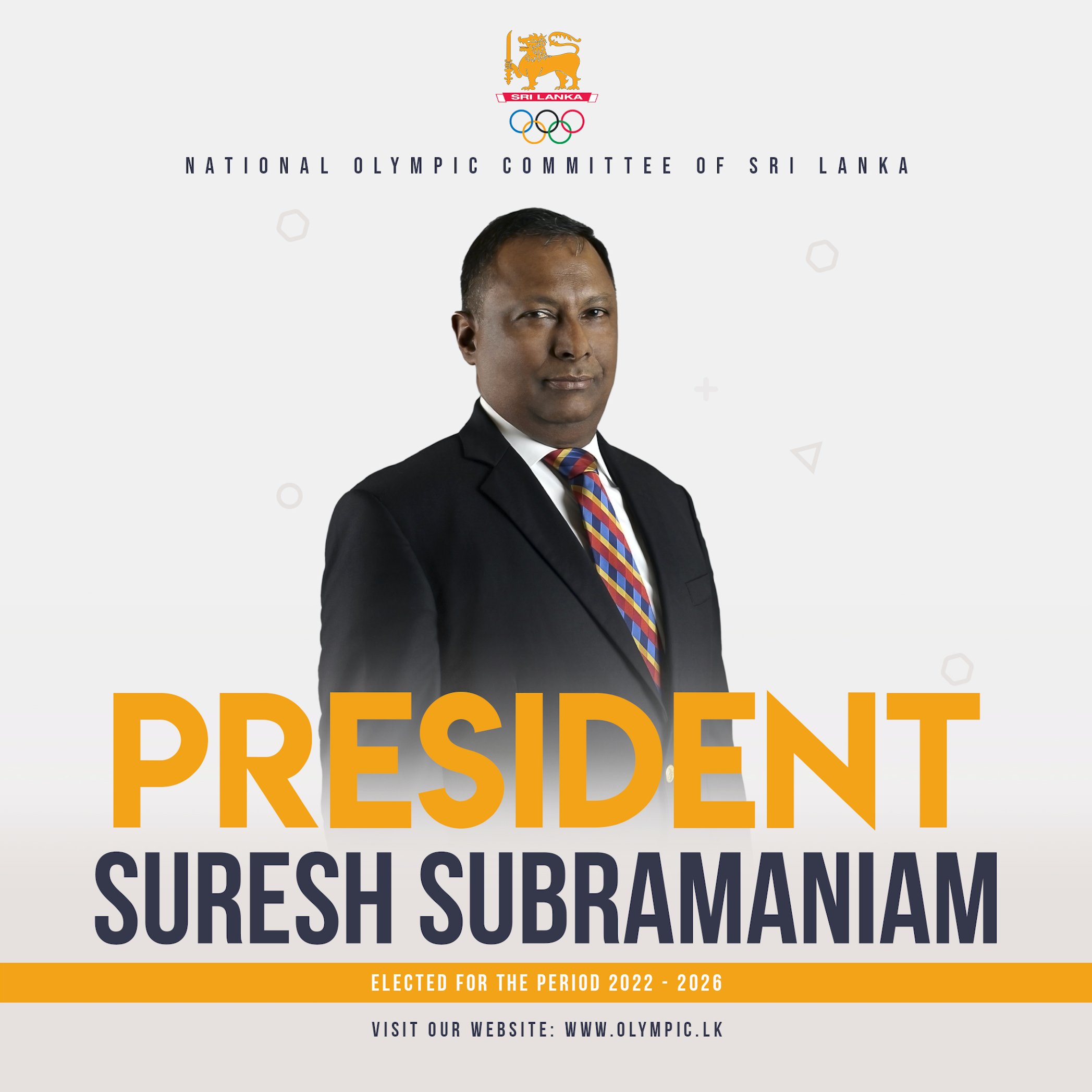 Suresh Subramaniam elected as the President of the National Olympic Committee