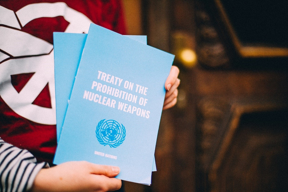 Signing the agreement on banning nuclear weapons (TPNW)