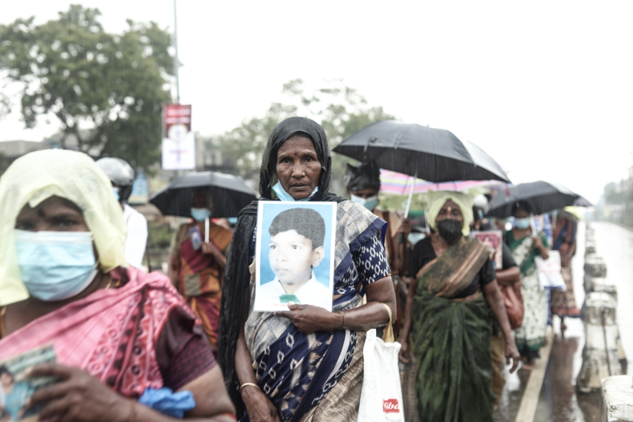 Tamil families of disappeared march despite rains