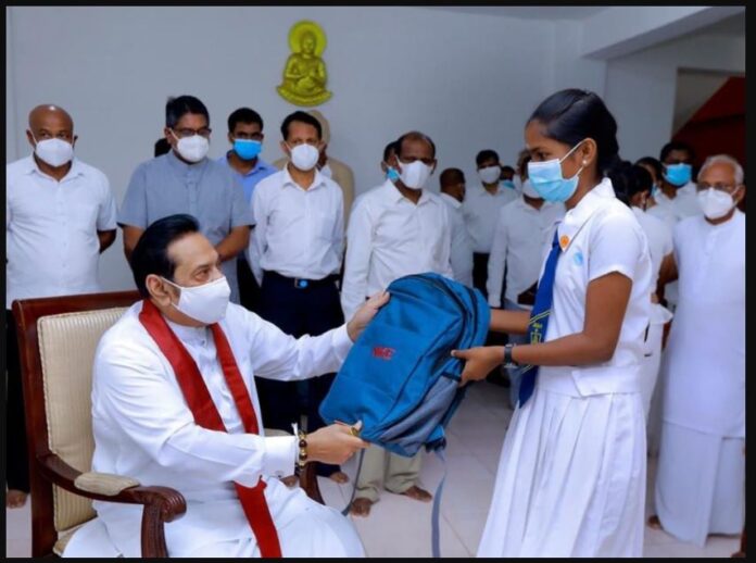 PM Mahinda Rajapaksa ‍donates school equipment to low income children in Jaffna