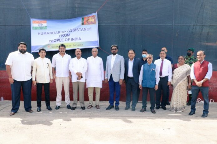 India donation arrives at the Colombo Port.