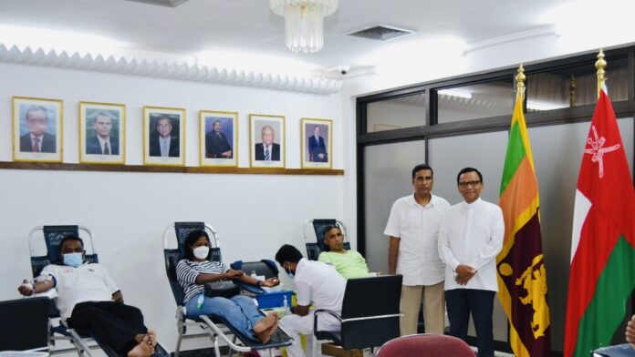 The Sri Lanka Embassy in Oman organizes a blood donation programme