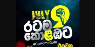 Go Home Gota Protest march in Colombo Sri Lanka on July 9th