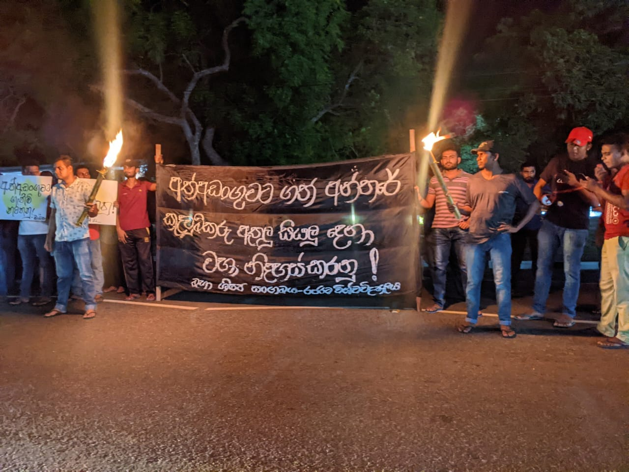 University students launched night protest demand government to release all arrested students