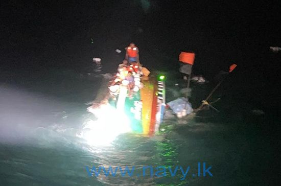 Navy rescues 6 fishermen from distressed local fishing trawler off Dondra