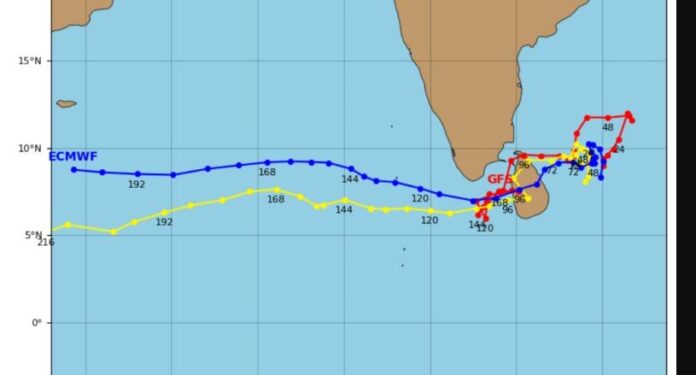 Rainy and windy conditions increase as depression to cross Sri Lanka