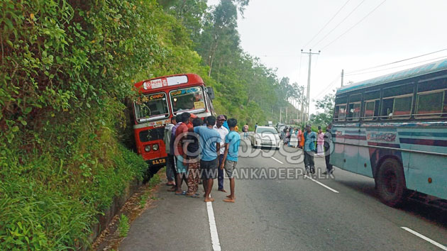CTB Driver Saves Bus from Going Over Cliff -Image Lankadeepa