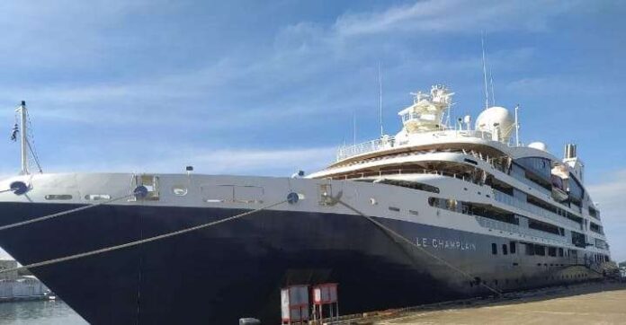 French luxury cruise ship arrives