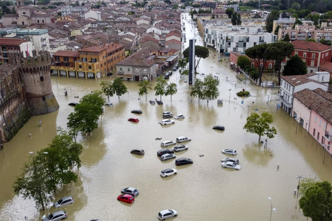 More than 20 rivers have burst their banks in Italy
