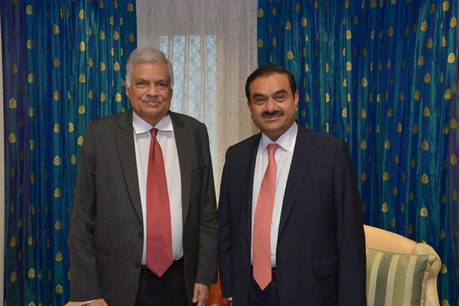 President Ranil meets Gautam Adani, explores green hydrogen projects