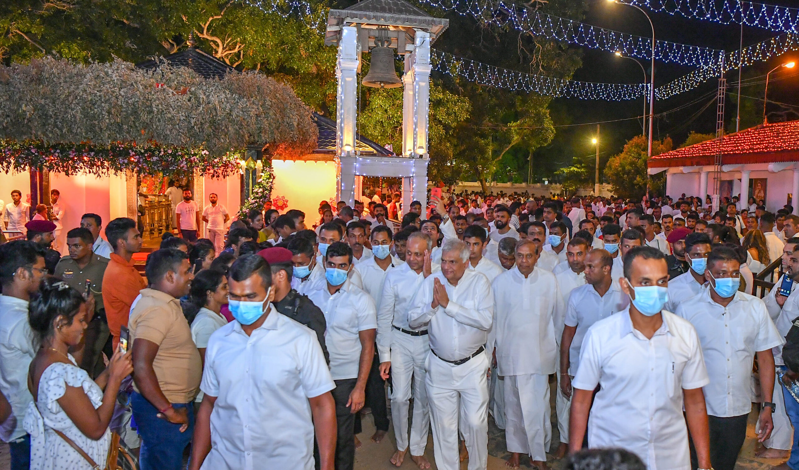 The President engages in religious rituals at the historic Kataragama shrine