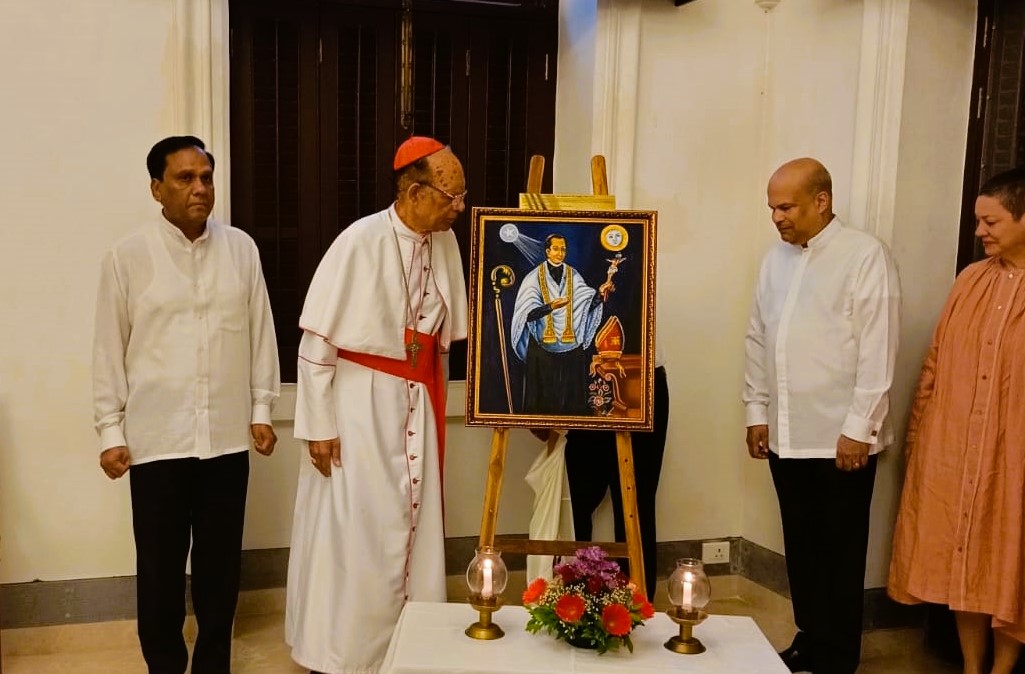 Portrait of St. Joseph Vaz, the Apostle of Sri Lanka unveiled at the Archbishop House in Mumbai