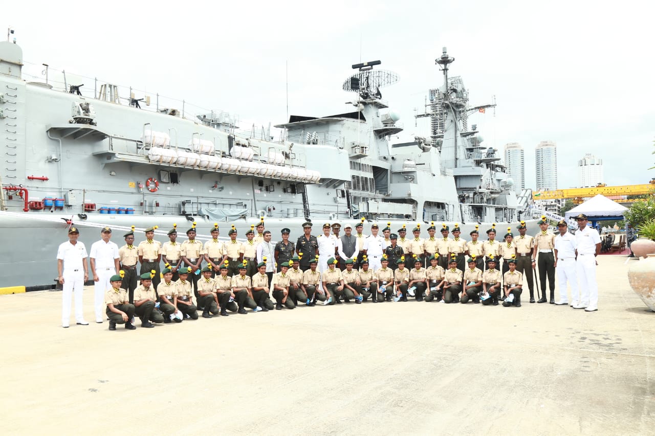 Indian Naval Ship (INS) Delhi departs Colombo