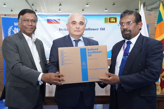 Russia donates 352MT of sunflower oil consignment to Sri Lanka