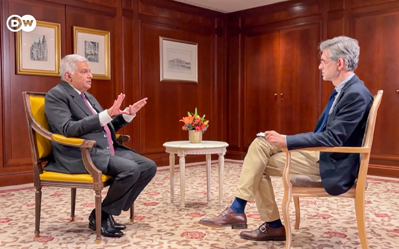 President Ranil Wickremesinghe Discusses Key Issues in Interview with Deutsche Welle Says Sri Lanka does not require international investigations.