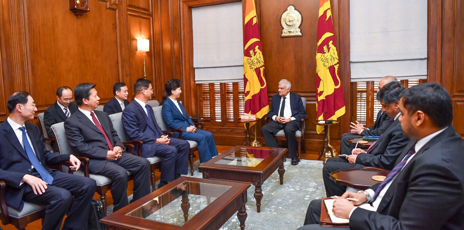 A courtesy call between Chinese President’s Special Envoy & State Councillor Shen Yiqin and President Wickremesinghe