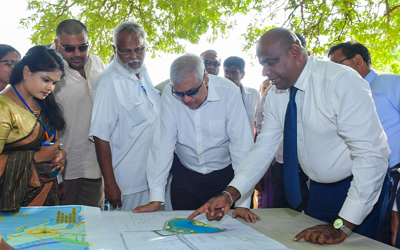 President Ranil reviews Pooneryn town development plan