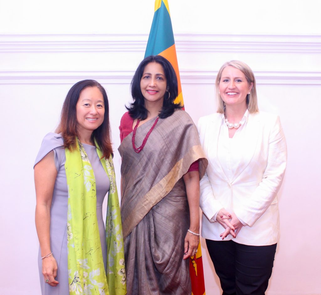 Foreign Secretary Aruni Wijewardane discusses multi-faceted aspects of the U.S. - Sri Lanka bilateral relations with the U.S. Under Secretary for Public Diplomacy and Public Affairs Elizabeth Allen