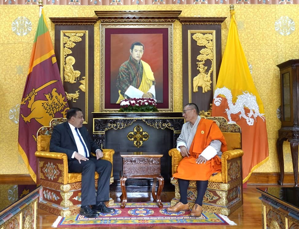 Ambassador Dharmapala Weerakkody presents Credentials to the King of Bhutan