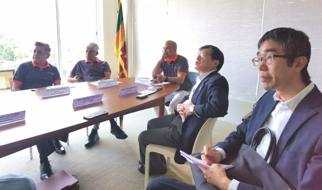 pic 1- from left to A. A. Jawad, Director PF, Bernard Goonetilleke, Chairman of the Foundation; Mr. Milinda Moragoda, Founder PF, H. E. Akio Isomata, the Ambassador of Japan to Sri Lanka and Mr. Shinichi Murata, the First Secretary and Head of the Political Section at the discussion