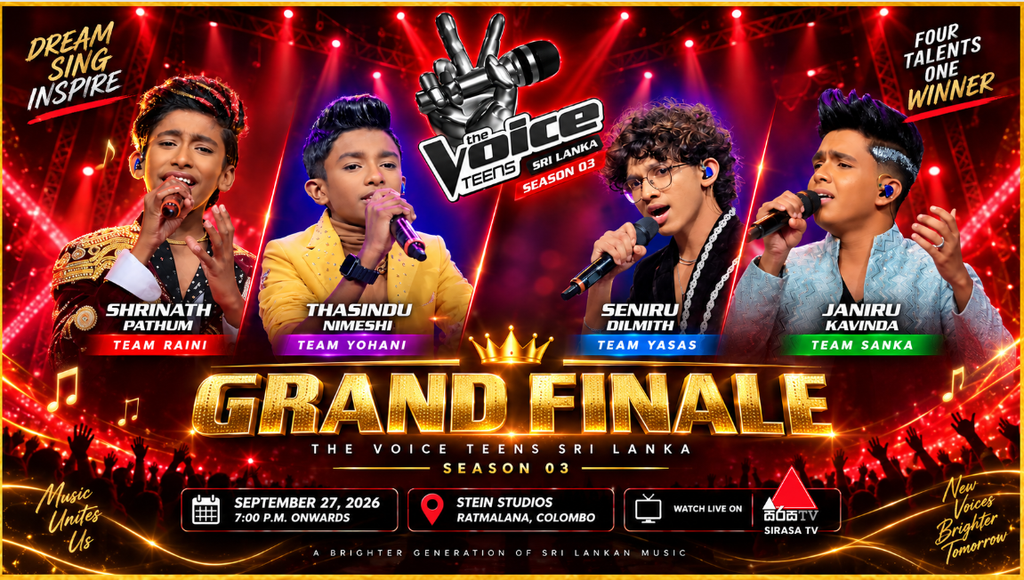 Who will win The Voice Teens Sri Lanka Season 3? Shrinath Pathum, Thasidu Nimesh, Seniru Dilmith and Janiru Kavinda are the four finalists competing for the Season 3 title.